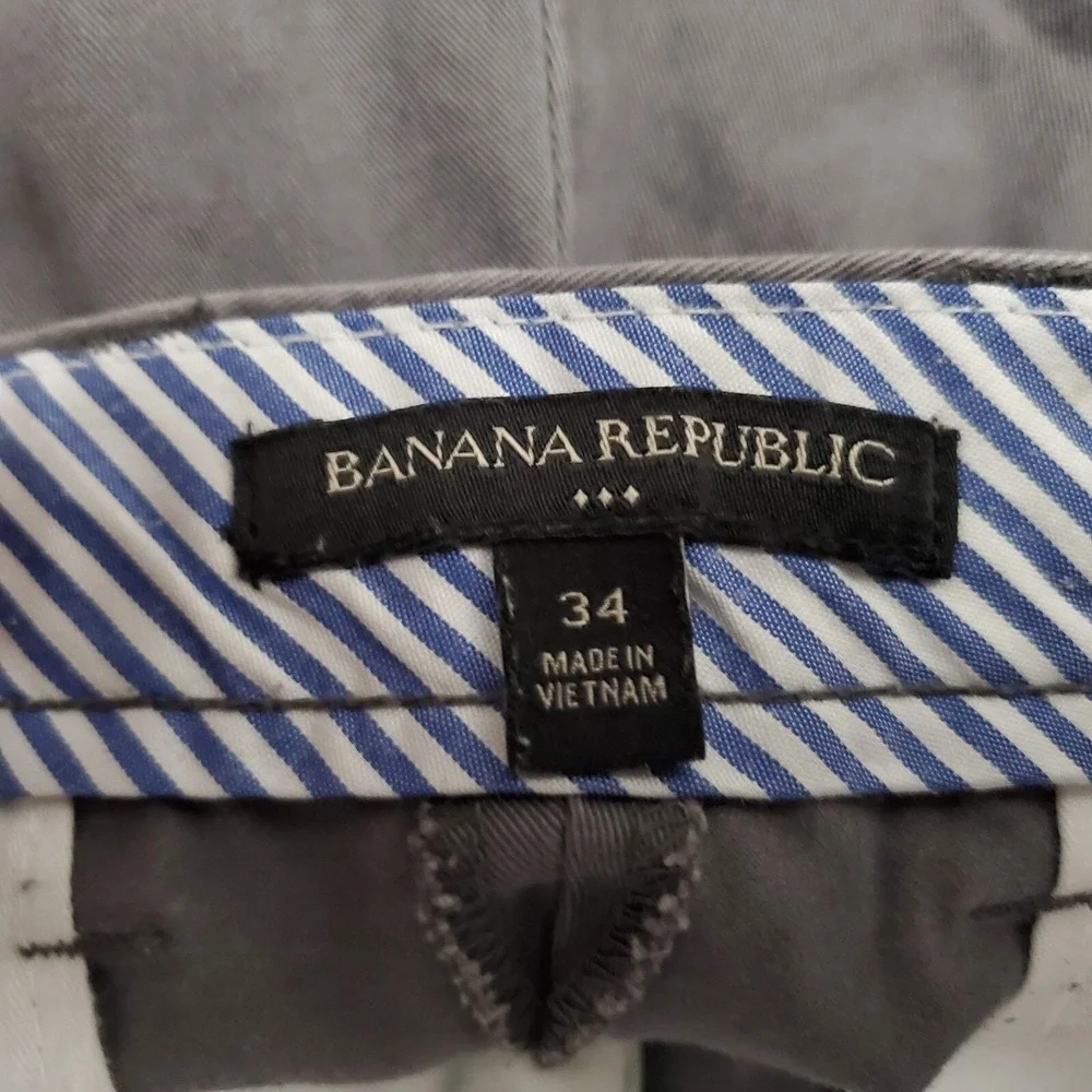 Banana Republic‎ Mens 34 Charcoal Gray Cotton Chino Shorts Casual Solid